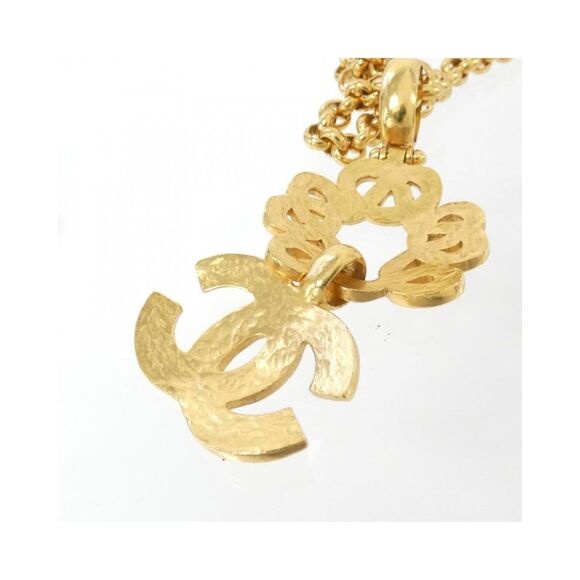 Pre Loved Chanel Gold Interlocking CC Pendant Necklace Women - Picture 3 of 5